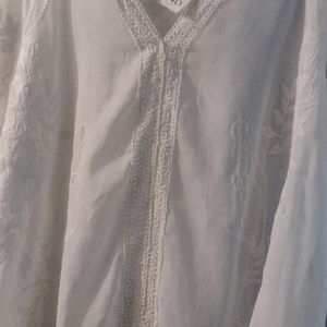 Cato sheer top with embroidery throughout